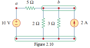 Figure 2.10 A circuit illustrating branches, nodes, series, and parallel.